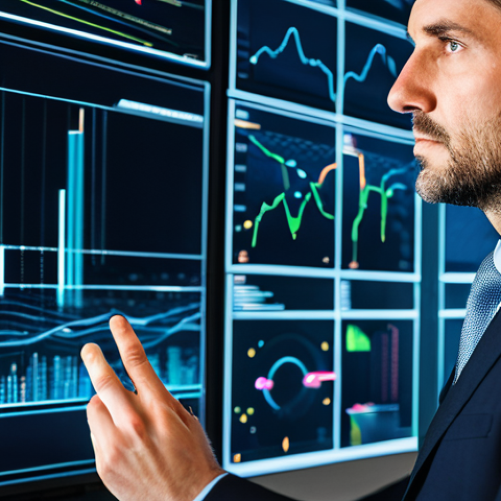 A professional male policy analyst, mid-30s, wearing a modest business suit, intently observing a holographic data visualization in a sleek, modern office. The visualization shows interconnected data points forming a clear, insightful pattern, symbolizing deep understanding and the ability to connect disparate information. His expression is focused and thoughtful, demonstrating deep analytical insight. The background features blurred city lights through large windows, suggesting a global perspective and complex challenges. The overall atmosphere is intelligent and forward-thinking. fully clothed, appropriate attire, safe for work, perfect anatomy, correct proportions, natural pose, well-formed hands, proper finger count, natural body proportions, professional, high quality professional photography, crisp focus.
