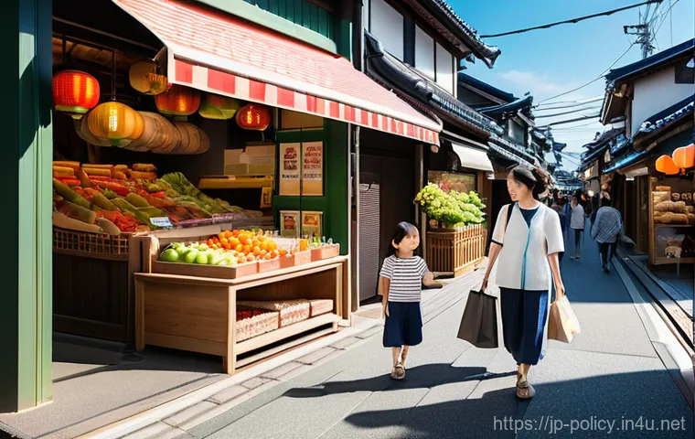 정책분석사와 성공적인 정부 정책 사례 - **Prompt Title: Vibrant Local Shopping Street Revitalization**
    **Description:** A wide shot of a...