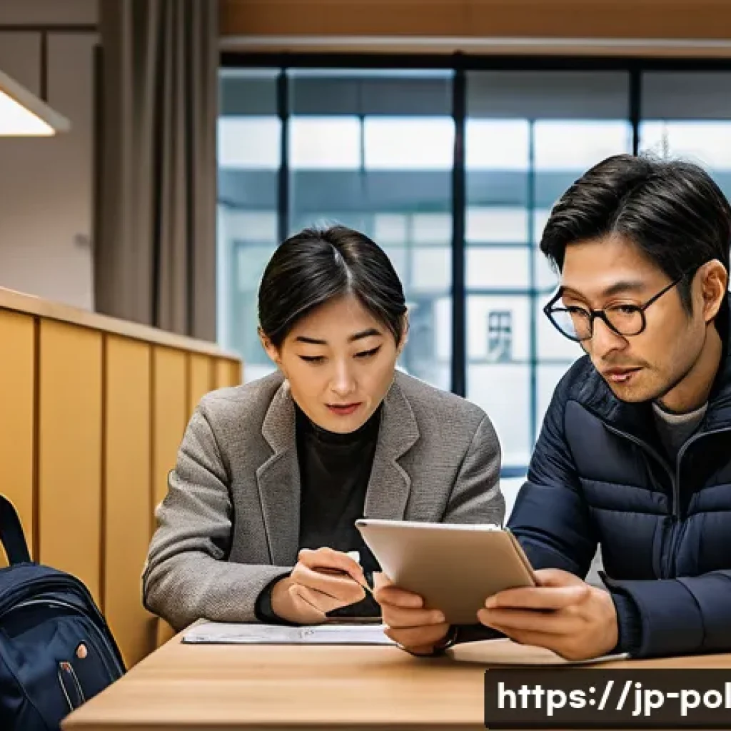 정책분석사 업무 사례별 문제 해결법 - A professional policy analyst visiting a local community center in Japan, attentively listening to d...
