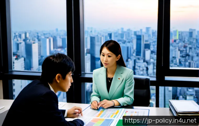 정책분석사와 공공정책 전략 설계 사례 - Photorealistic public policy analyst in a modern Tokyo government strategy office, a Japanese profes...
